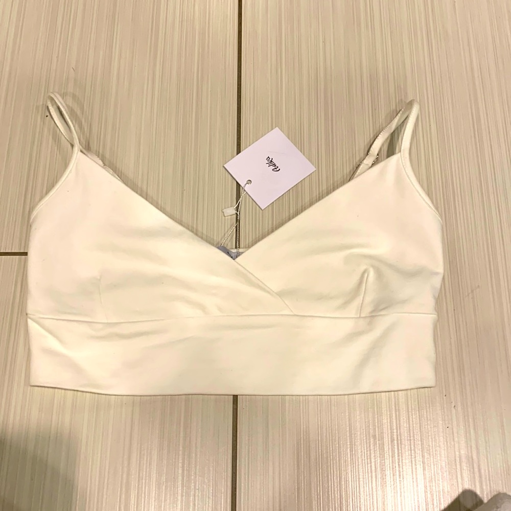 Adika White Cropped Tank